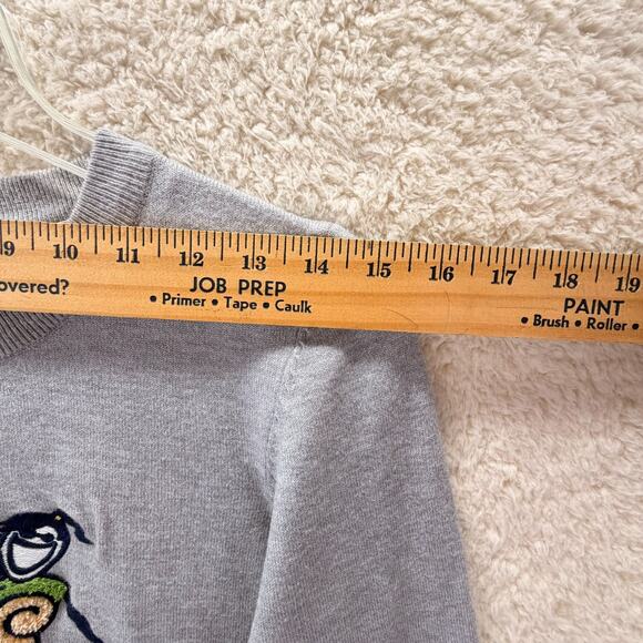 Life Is Good Knit Pullover Sweater Gray Size Medium Dog Girl Relax Coffee Lounge - Picture 7 of 10